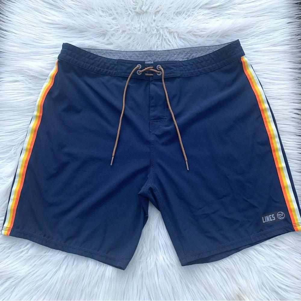 Mens Blue Racer Board Swim Shorts Size 34